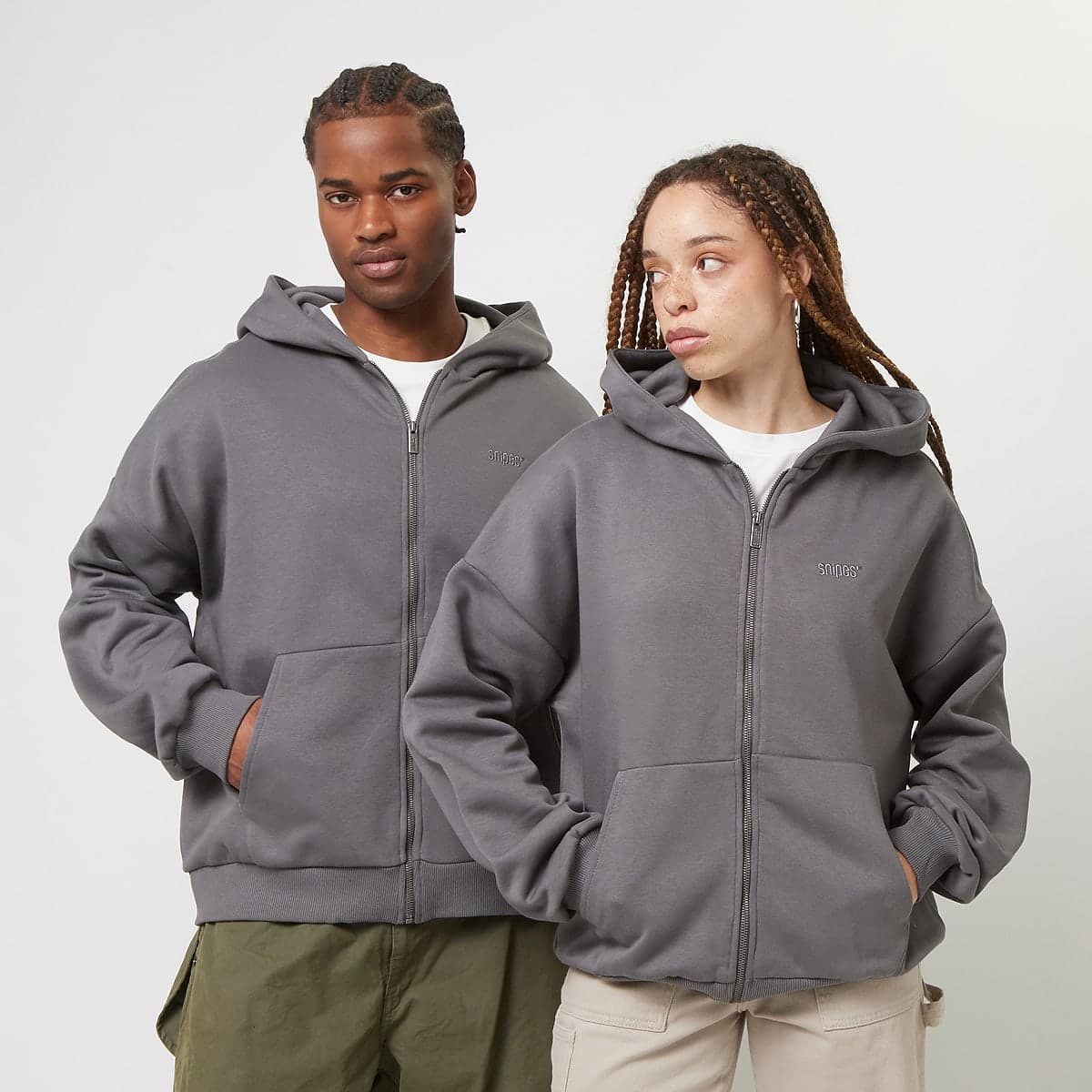 Small Logo Essential Oversized Zip Hoodie 