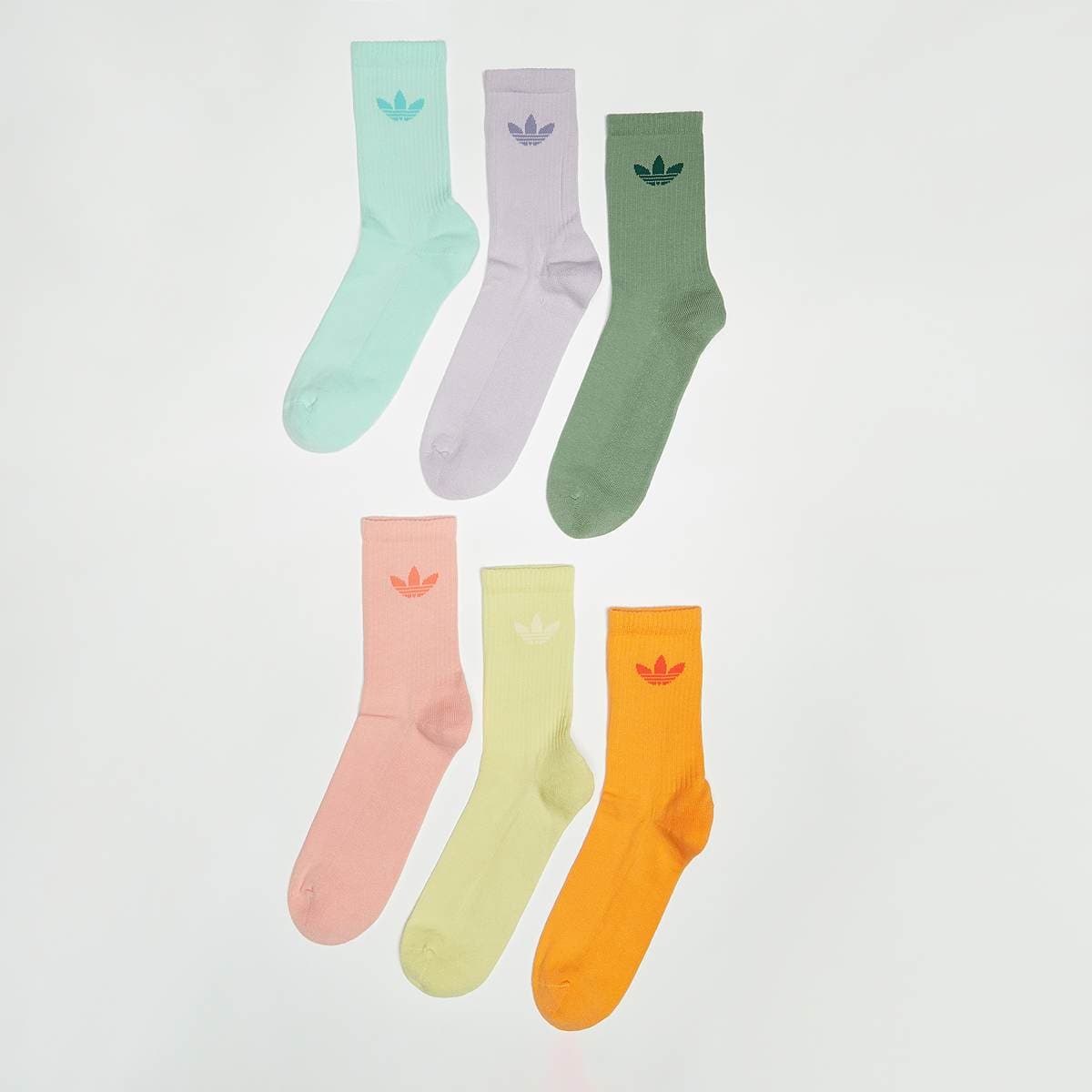 6 PACK - Trefoil Cushion Crew Socks