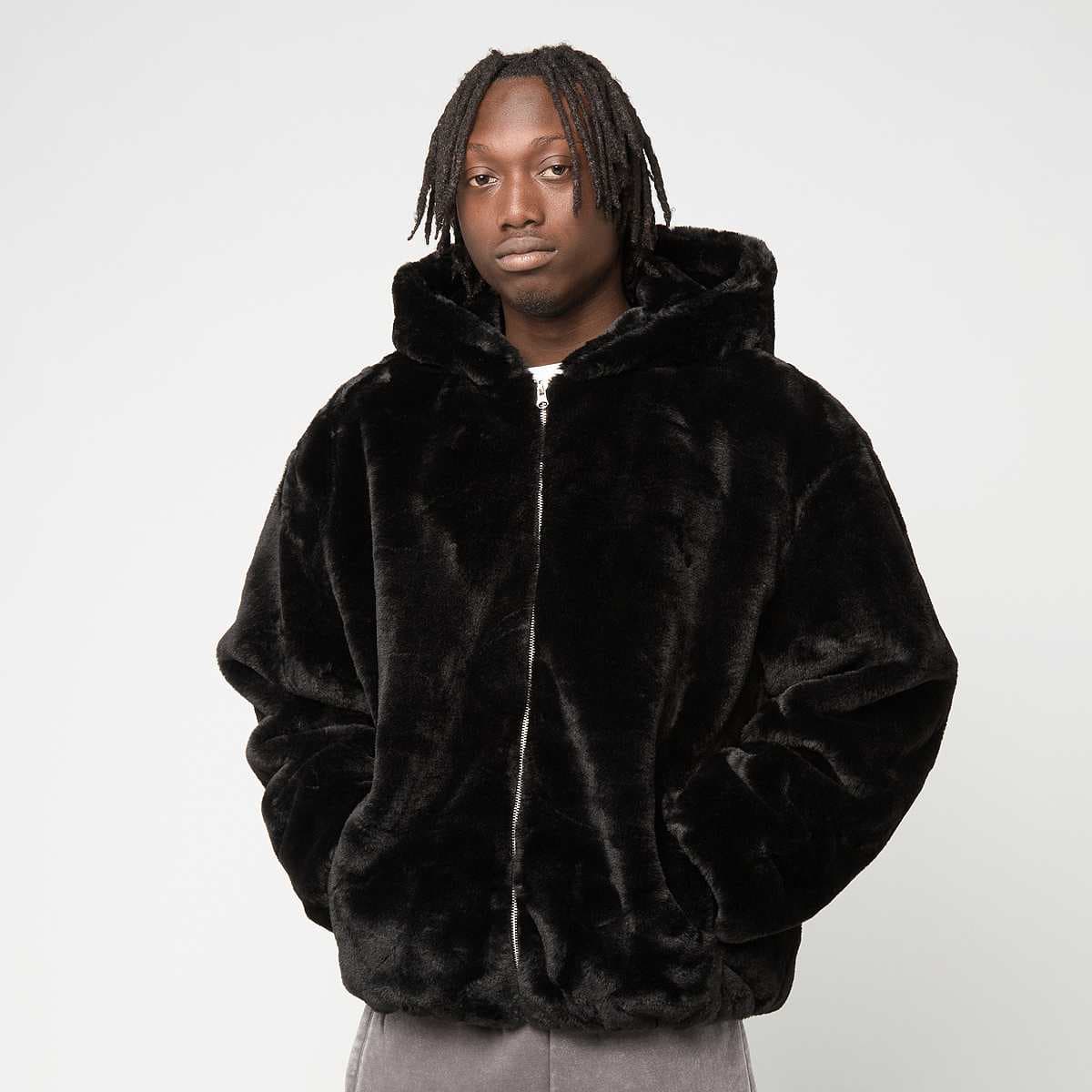 Full Zip Faux Fur Hoodie