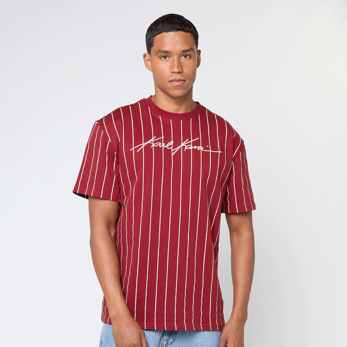 Autograph Pinstripe Jersey Boxy T-Shirt