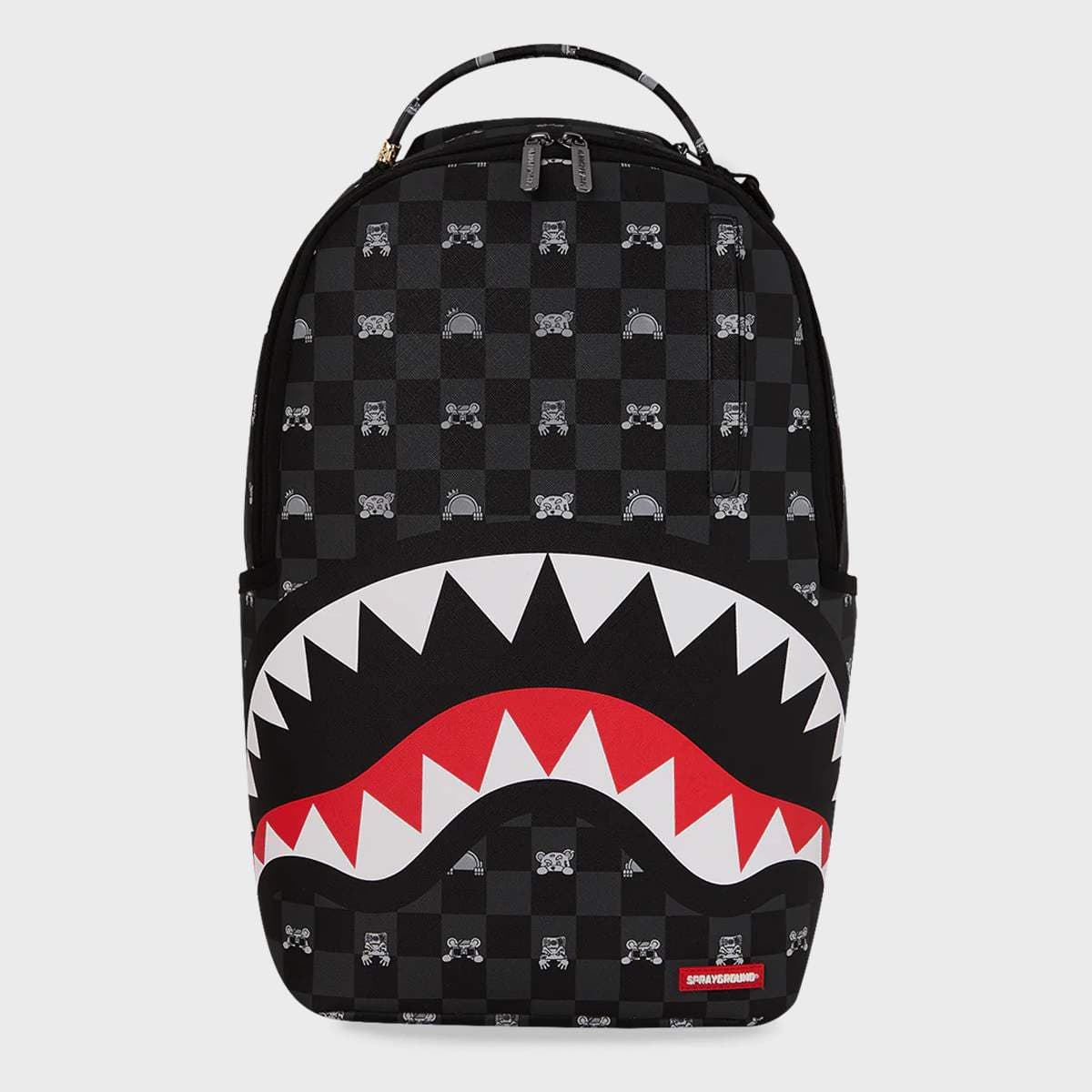 Gray Peeking Character Check Backpack