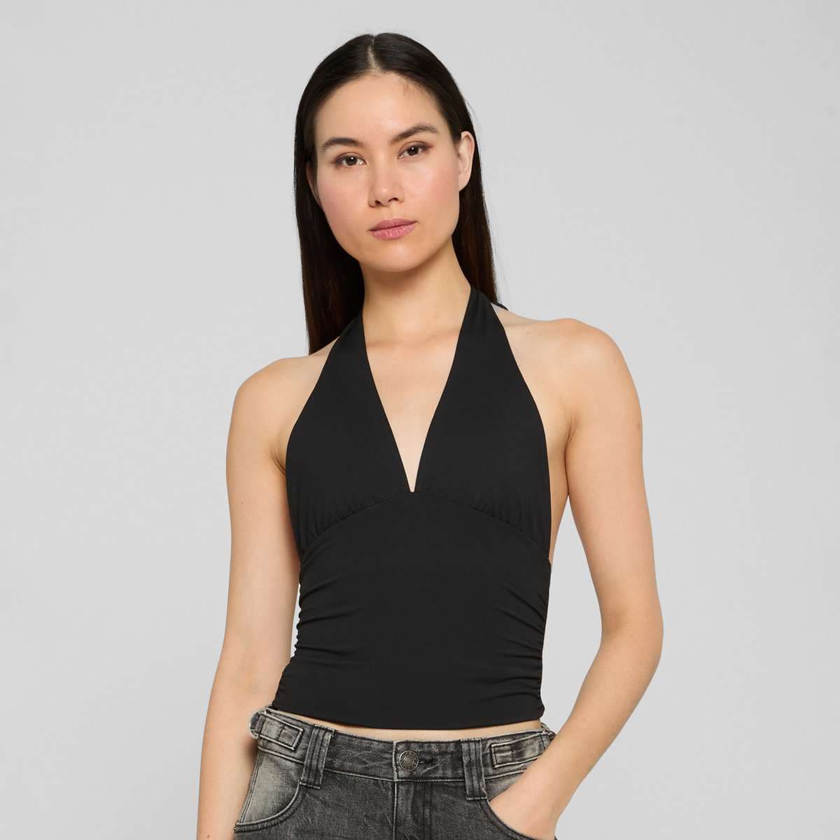Ladies Polyamide Jersey Neckholder Top 