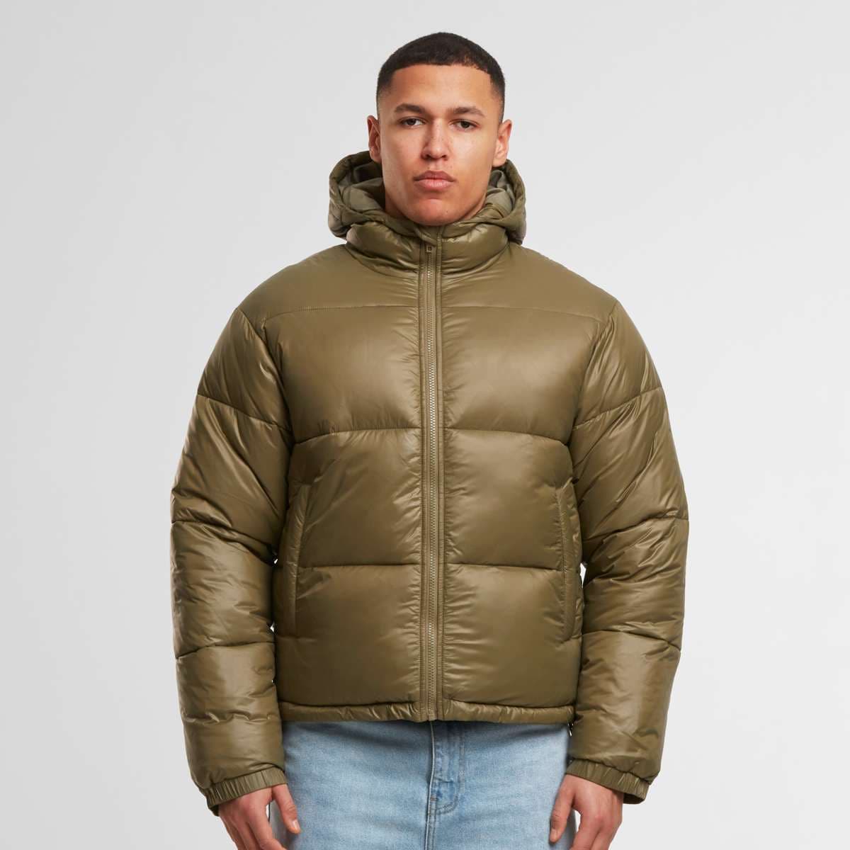 Shiny Puffer Jacket With Hood