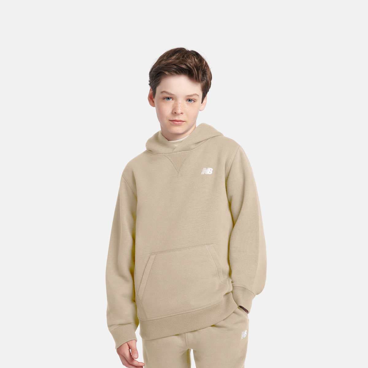 Brush Back Small Logo Hoodie 
