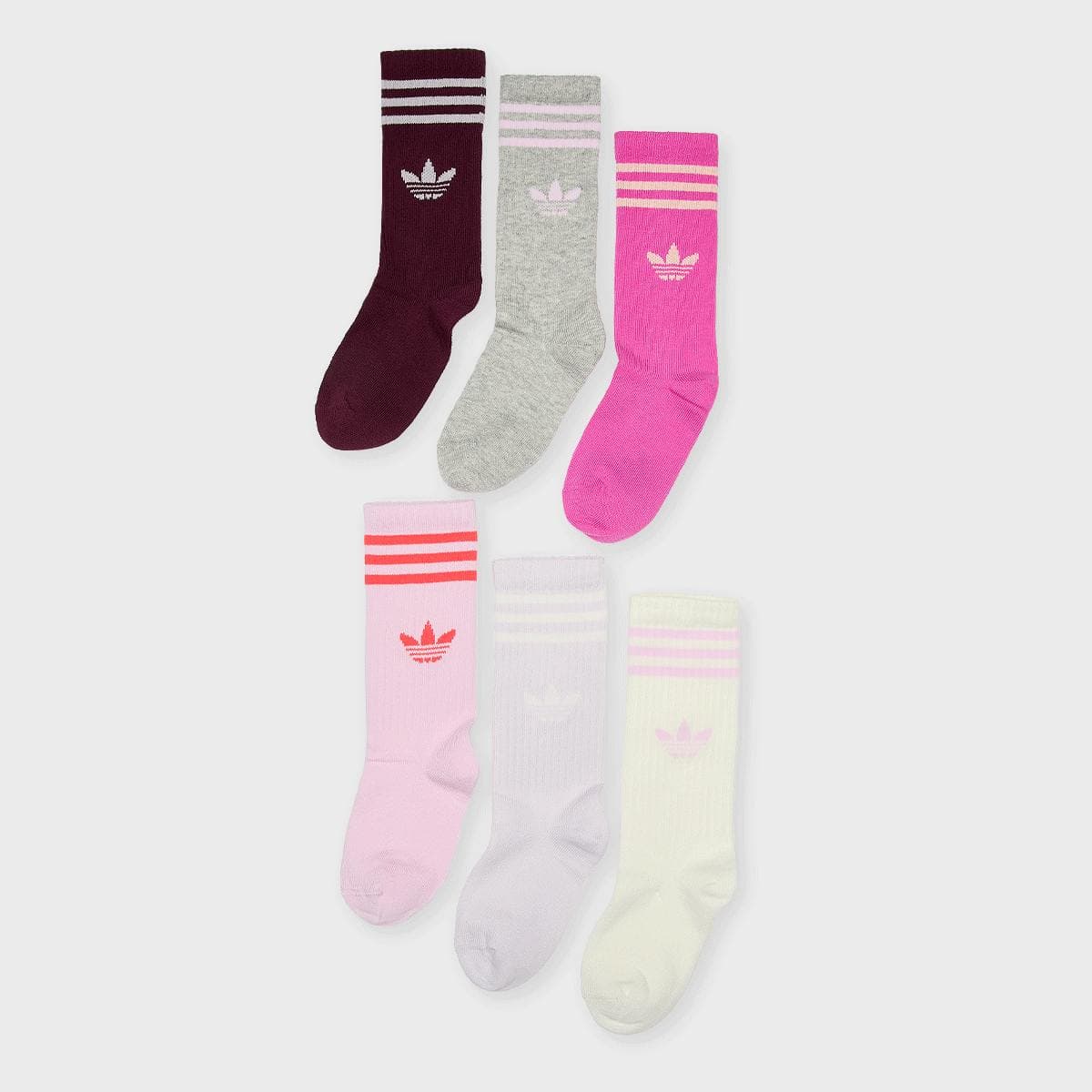 6 PACK - 3 Stripes Crew Socks