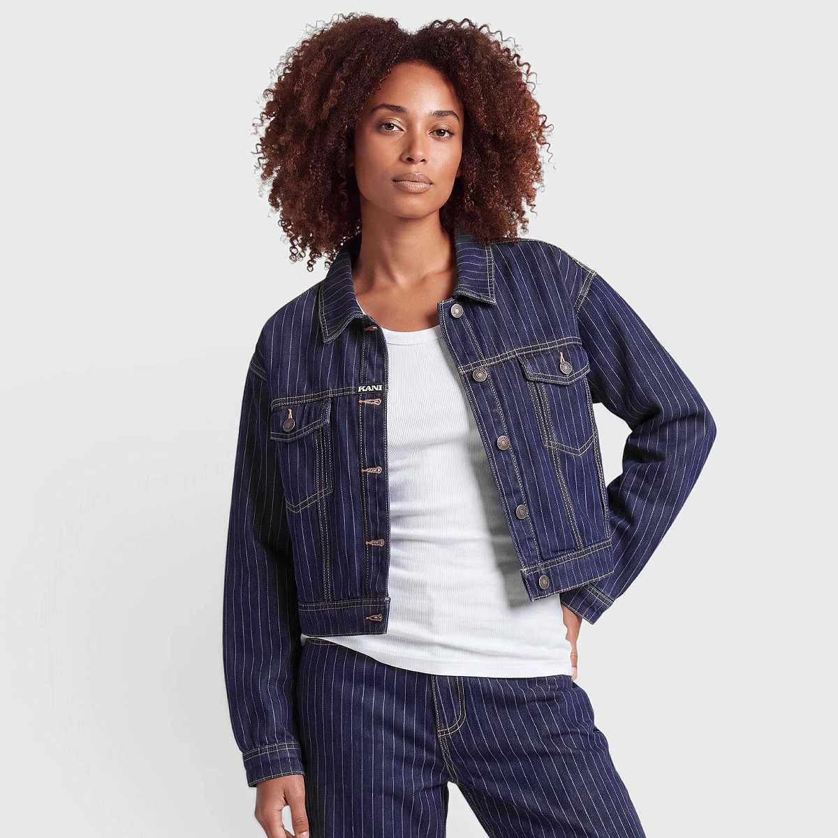 Retro Cropped Denim Jacket blue