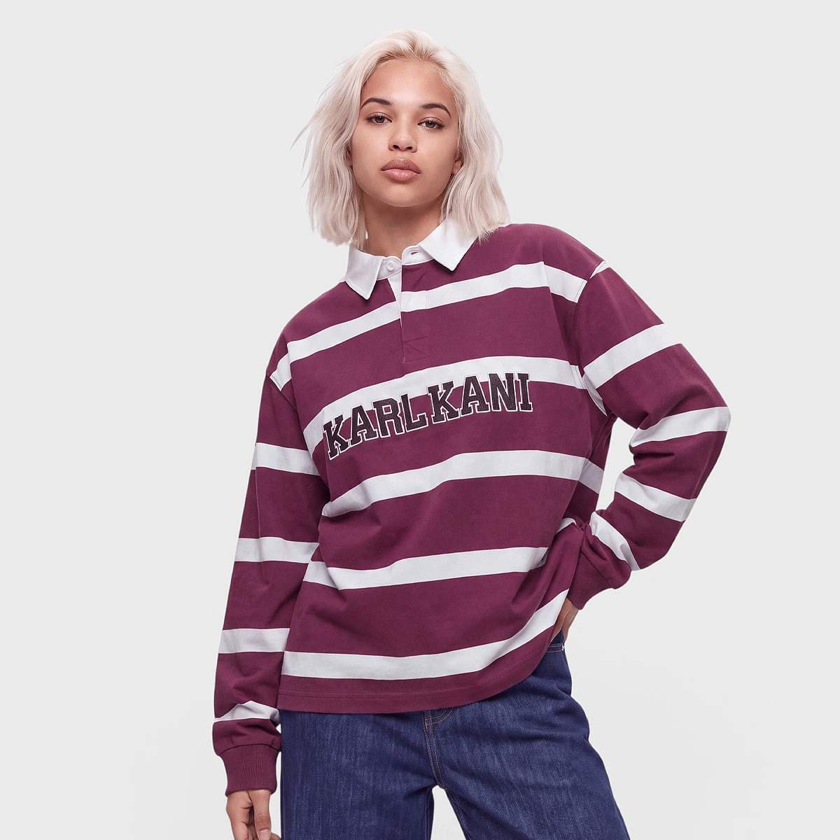 College Stripe Boxy Rugby Shirt