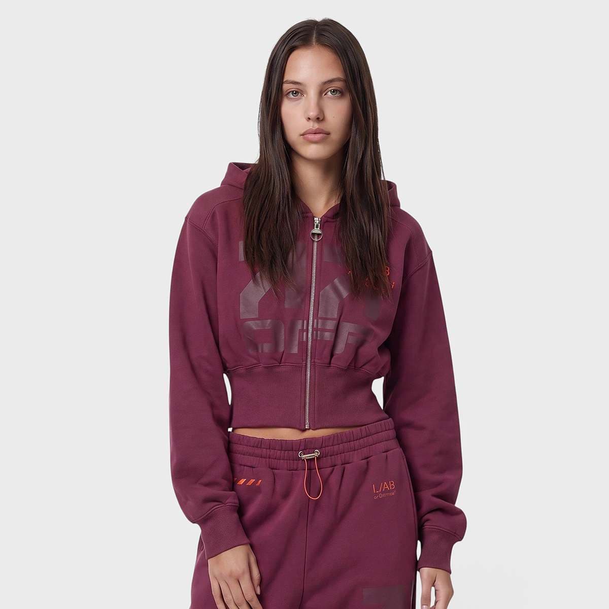 crop boxy jacket burgundy