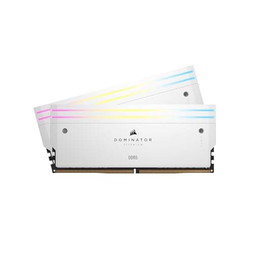 CORSAIR Dominator Titanium RGB DDR5 RAM 32GB (2x16GB) DDR5 6000MHz CL30 Intel XMP iCUE-Kompatibler Computerspeicher - Weiß (CMP32GX5M2B6000C30W)