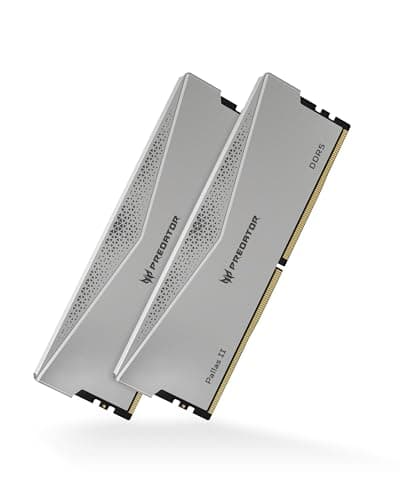 Acer Predator Pallas II DDR5 Up to 6000MHz 32GB (16GBx2) RAM CL36 Intel XMP 3.0 &amp; AMD EXPO Compatible Computer Memory PC5-48000 Silver - BL.9BWWR.651