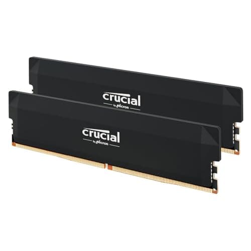Crucial Pro DDR5 RAM 64GB Kit (2x32GB) 6400MHz CL40, Overclocking Gaming, Intel XMP 3.0 / AMD EXPO, PC Computer Arbeitsspeicher, Schwarz - CP2K32G64C40U5B