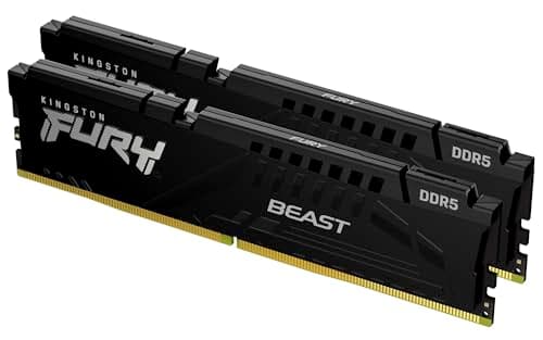 Kingston FURY Beast Noir DDR5 32Go (2x16Go) 6000MT/s CL30 DIMM Mémoire pour PC de Gamer Kit de 2 Intel XMP - KF560C30BBK2-32