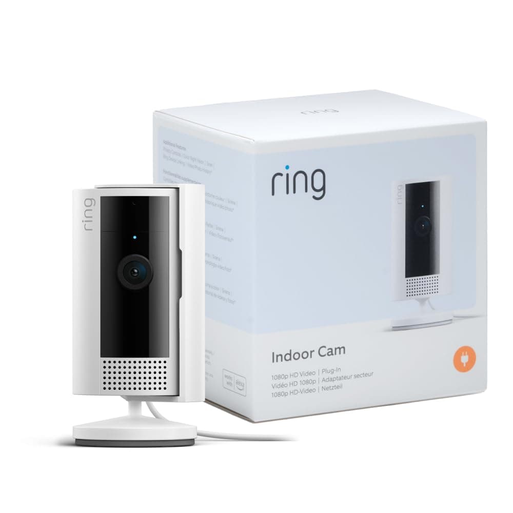 Ring videocamera interna (Indoor Camera 2ª gen.) | Telecamera di sorveglianza per animali domestici | Audio bidirezionale, copertura per la privacy, fai-da-te | Ring Home: 30 gg. prova gratuita