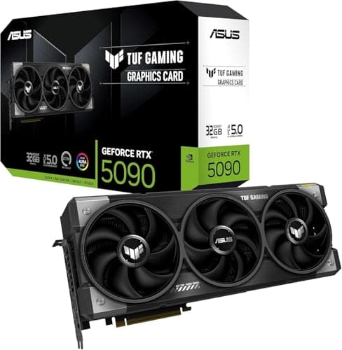 ASUS TUF Gaming GeForce RTX 5090 32GB GDDR7 Gaming Grafikkarte (Nvidia GeForce RTX5090, 3,6 Slot Design, PCIe 5.0, 2X HDMI 2.1b, 3X DisplayPort 2.1a)