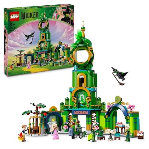 LEGO Wicked Willkommen in Emerald City, Spielzeug mit Turm, Glinda und Elphaba Mini-Puppen, Geschenk für Fans des Films und Mädchen und Jungen ab 9 Jahren, die Puppenhäuser lieben 75684