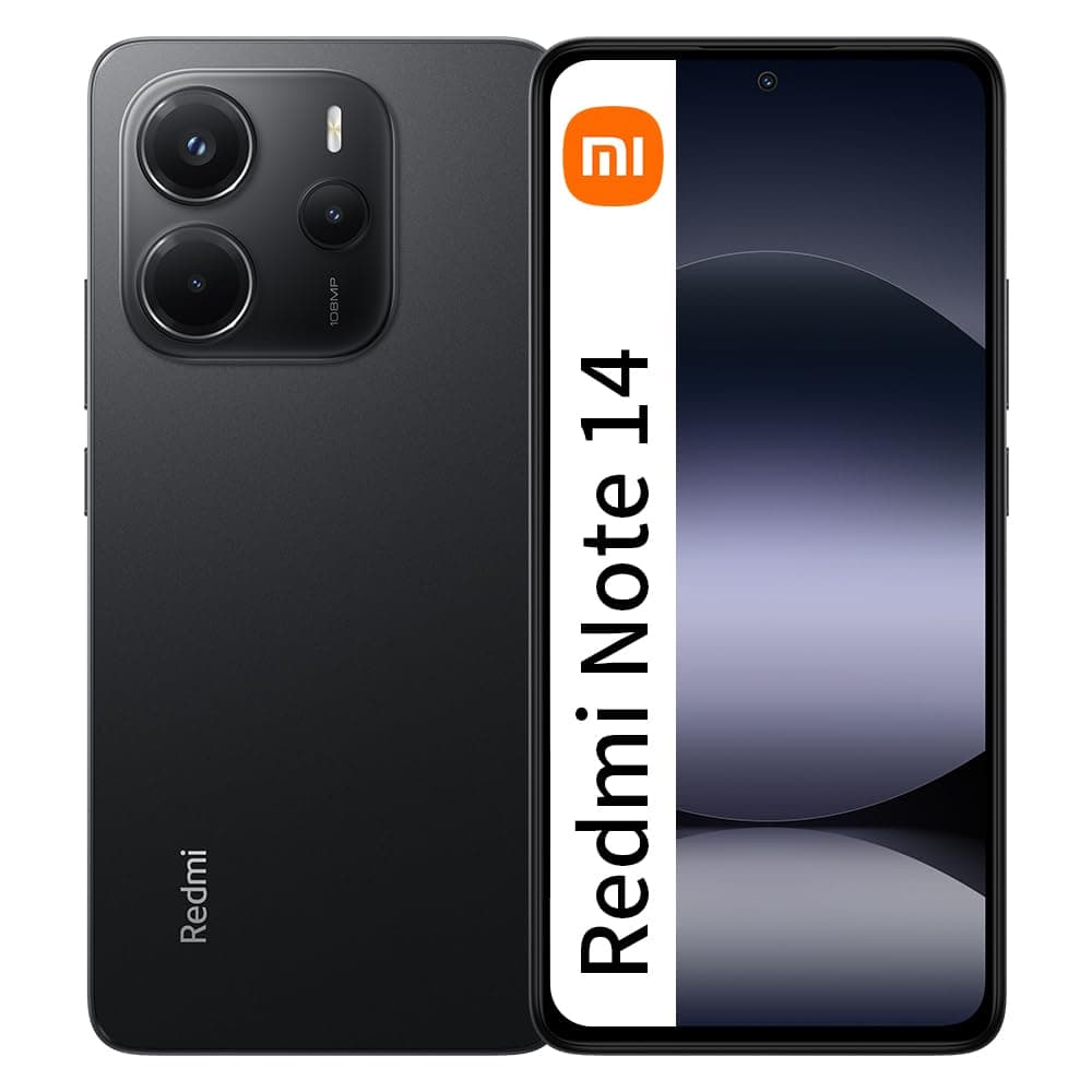 XIAOMI Red Rice Note 14 4G NFC 8GB + 256gb versión Global del teléfono Inteligente 6.67 Pulgadas amoled 120hz 108mp 5500mah Carga rápida Negra (sin Cargador)