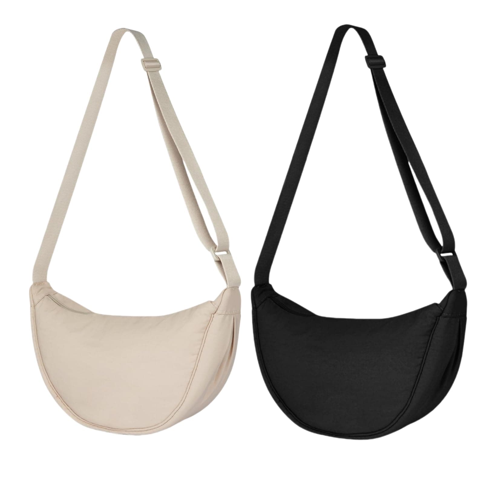 Aucuu Bolso Bandolera Para Mujer, Media Luna Impermeable Bolso Bandolera Nylon, Casual Ligero Bolsa Crossbody Mujer con correa de hombro ajustable, para Viaje, Compras, Escuela, Oficina