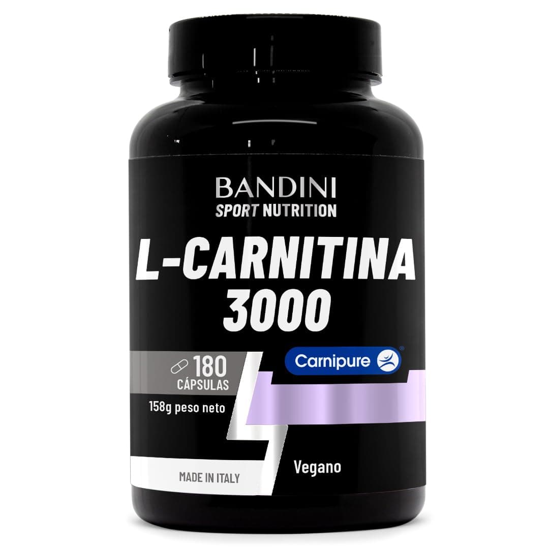 Bandini® L-Carnitina 3000, 180 cápsulas - Carnetina Altamente dosificada - Suplemento Deportivo con L Carnitina Tartrato, Pura Carnitin de Alta Absorción y Biodisponibilidad, Sin Aditivos y 100% Vegan