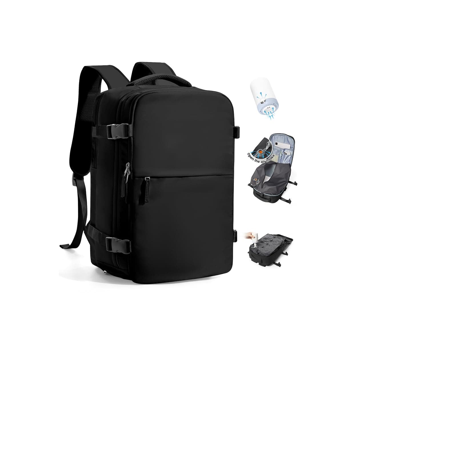 SZLX Mochila De Vacío Equipaje De Mano Mujeres, Mochila Airbag Con Sistema De Vacío Para Viajes, Ryanair Mochila De Viaje Tamaño Cabina Con Bomba Impermeable Maleta De Vacío Para Hombres