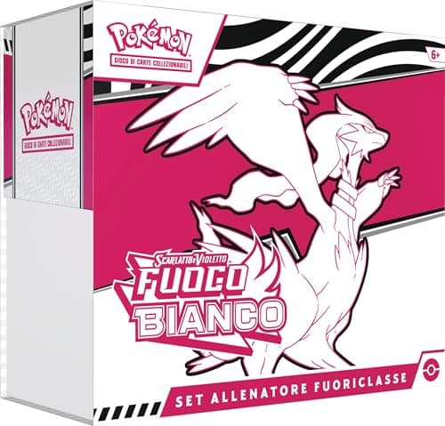 Pokémon GCC: set Allenatore Fuoriclasse dedicato a Reshiram dell’espansione Scarlatto e Violetto - Fuoco Bianco, con una carta a figura intera di Tornadus, nove buste di espansione e accessori premium