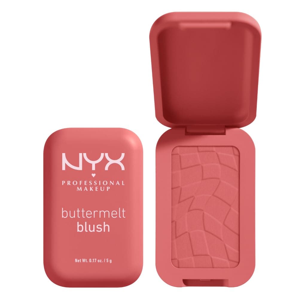NYX Professional Makeup Blush in Polvere, Per un Look Fresco e Colorato, Arricchito con Burro di Mango, Mandorle e Karitè, Sfumabile, Buttermelt, Tonalità: Feeling Butta, 5 g