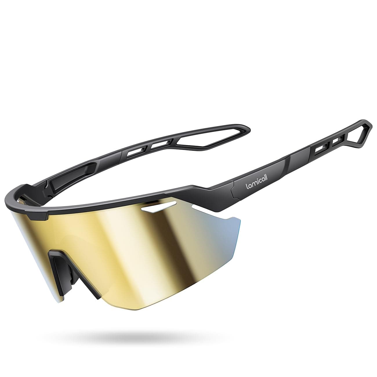 Lamicall Schnelle Brille Herren, Fahrradbrille Damen - [24g TR-90 Super Leicht] Polarisiert Sportbrille Laufbrille mit Verstellbaren Nasenpad & Bügel, UV400 Sonnenbrille Sport für Fahrrad/Ebike/Laufen