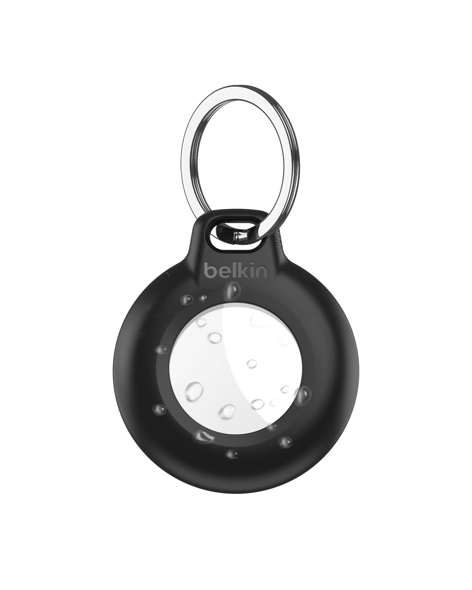 Belkin wasserfester Apple AirTag Secure Holder mit Schlüsselanhänger, robust und Kratzfest, AirTag Hülle, Accessoire für Schlüssel, Haustiere, Gepäck, Rucksäcke usw. – Schwarz (1er-Pack)