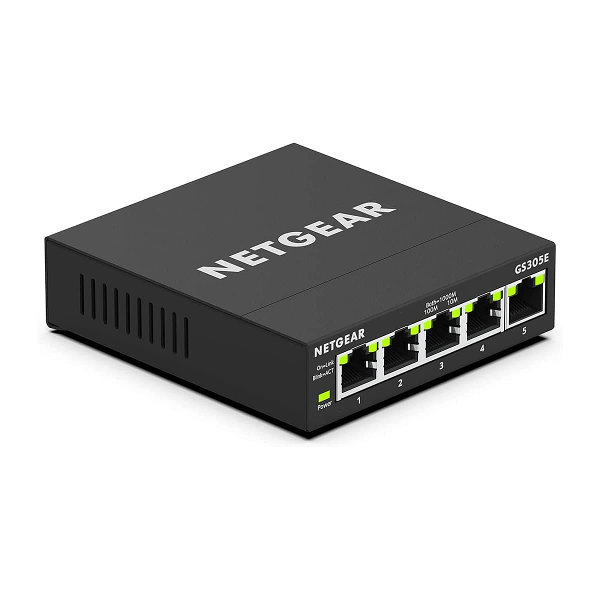 NETGEAR Switch Ethernet Plus 5 Porte GS305E – Supporto VLAN, QoS, Switch Gigabit per Ufficio, Funzionamento Silenzioso, Montaggio Desktop o a Parete