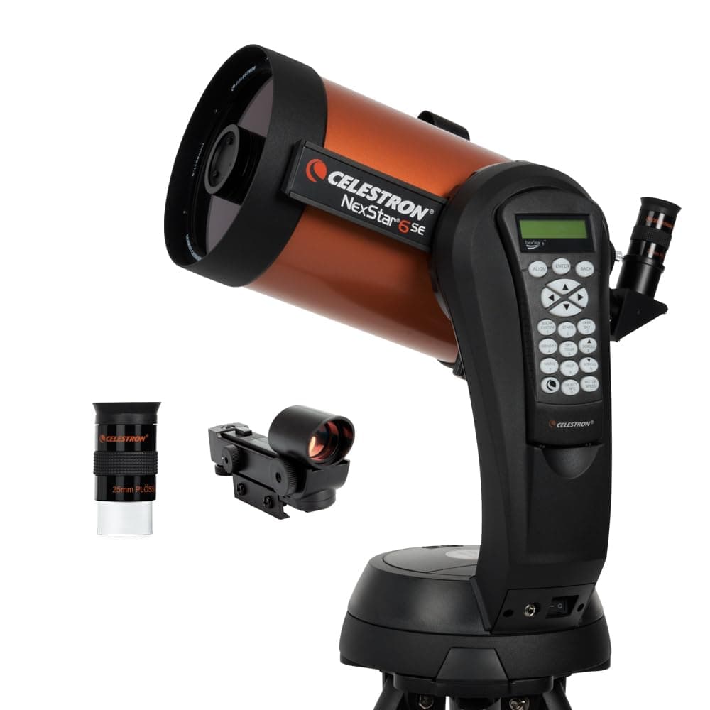 Celestron 11068 NexStar 6SE Telescopio Schmidt-Cassegrain computerizzato con montatura completamente automatica, tecnologia SkyAlign e rivestimento XLT, nero/arancio