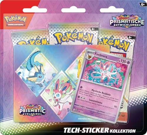 Pokémon - Trading Card Game Tech Sticker Collection Crimson &amp; Purple - Prismatic Developments: Feelinara (1 Holographic Promo Card &amp; 3 Booster Packs)