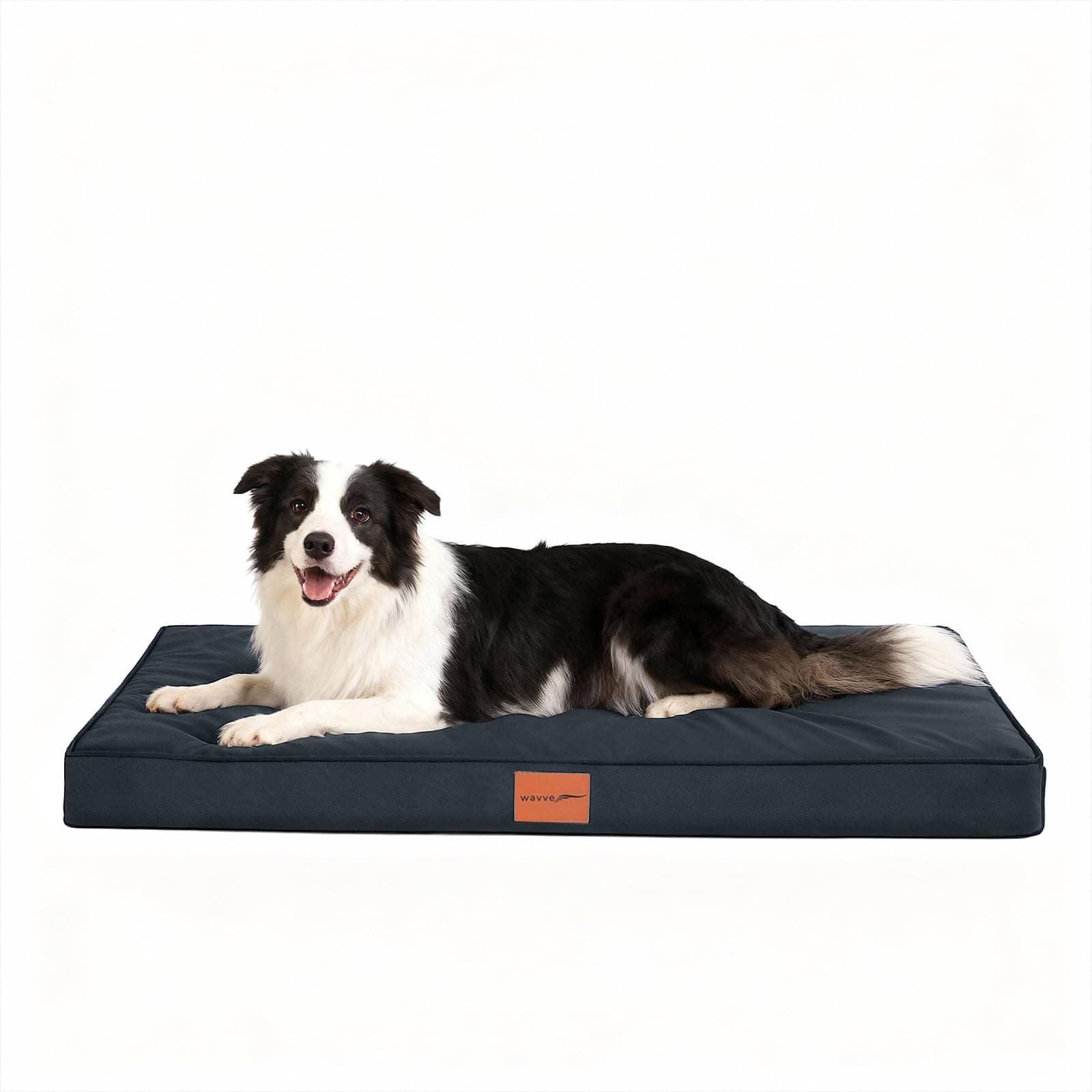 WAVVE Cuccia Cane Grande Ortopedica 91x69x7.6 cm, Cuscino per Cani interno indistruttibile, Letto per Cani Sfoderabile Lavabile Impermeabile, Materassino per Cani in Uovo Foam, Grigio