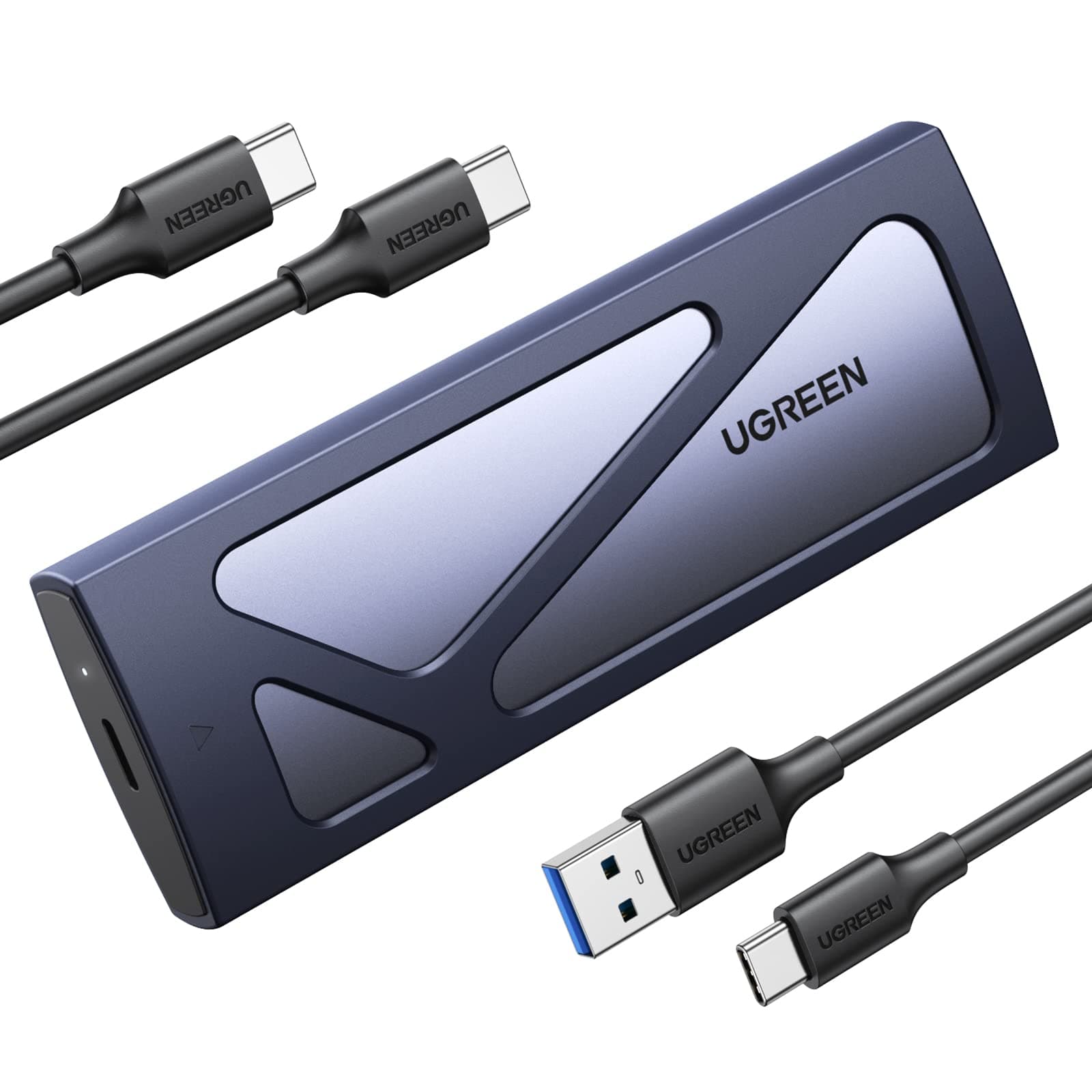 UGREEN Carcasa M.2 NVMe, Caja SSD M2 con UASP USB C 3.2 Gen 2 10Gbps para M/ B+M Key 2230/2242/2260/2280, con Cable Type C y A