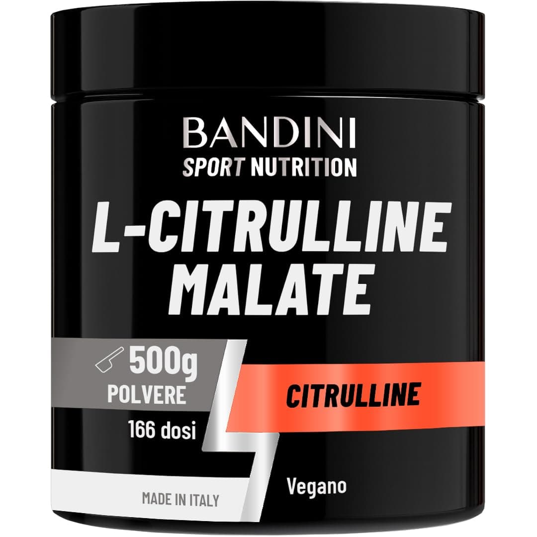 Bandini® L-Citrulline Malate Polvere 500 grammi, 3 grammi di L Citrulline Malat per Dose, Citrullina Malato 2:1 Polvere Insapore, Fermentazione Vegetale, Altamente dosata, Vegan, Booster Pre Workout