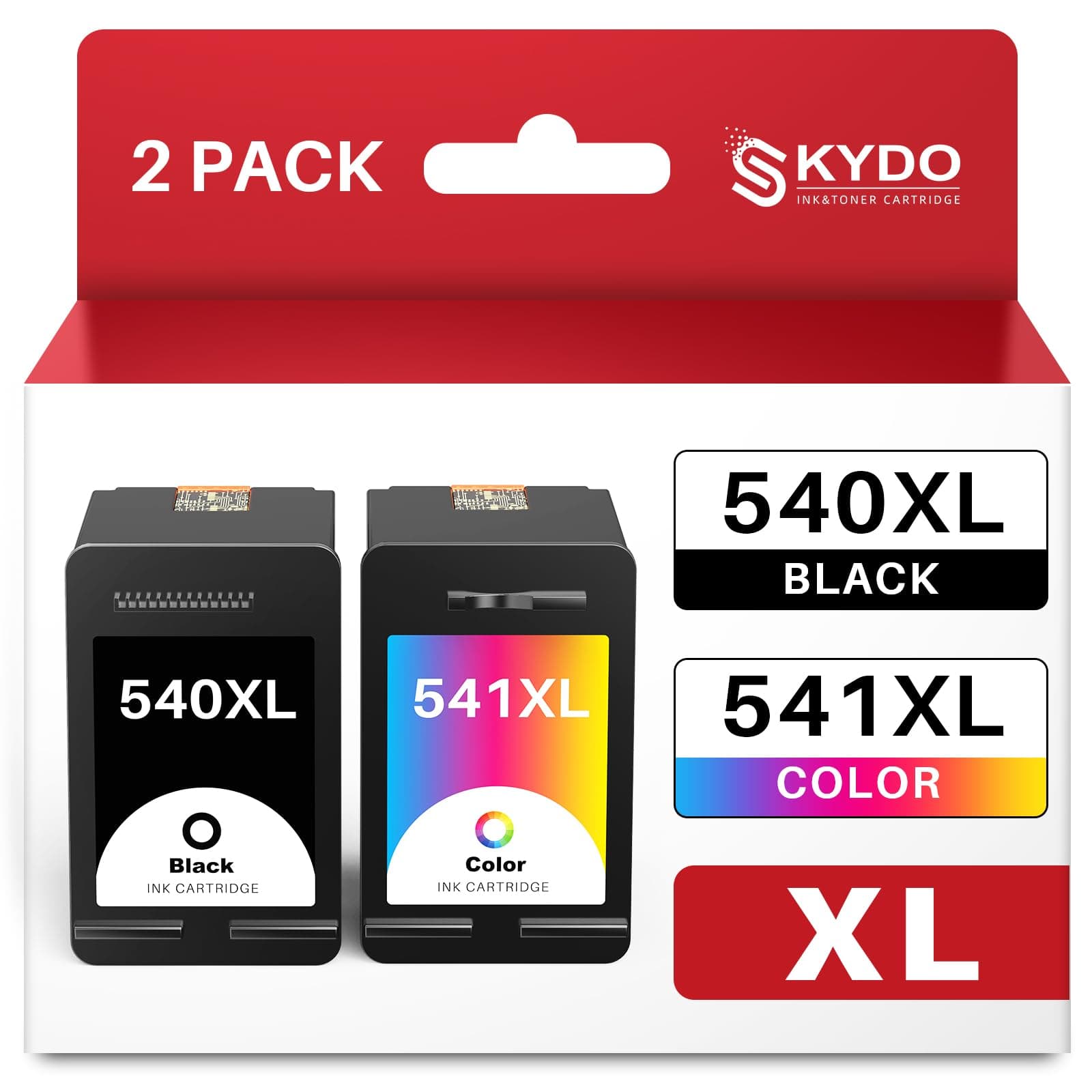 540XL 541XL Cartuchos de Tinta PG-540XL CL-541XL Compatible para Tinta Canon 540 541 XL para Canon MG3650 MG3650S MG3600 MG3550 MG2250 MG4250 TS5150 TS5151 MX455 (1 Negro, 1 Tricolor)