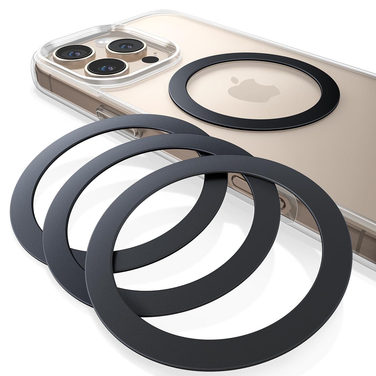 Lamicall 4 Stück für MagSafe Ring Aufkleber Metallring - [Stabil & Ultradünn] Selbstklebender Magnetring für Handyhülle, Metall Magnet Ring für iPhone 17 16 15, MagSafe-Zubehör (Nicht Magnetisch)