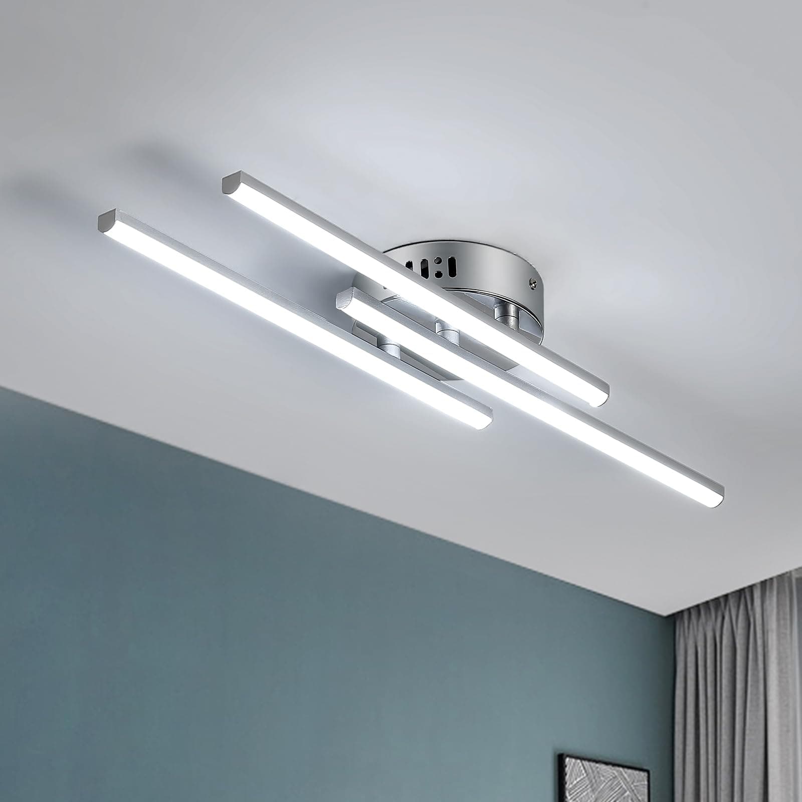 Comely Plafoniera LED Soffitto 18W, 3 Luce Lampada da Soffitto, Lampadario LED Moderno 6500K Bianco Freddo per Cucina, Camera da Letto, Balcone, Corridoio
