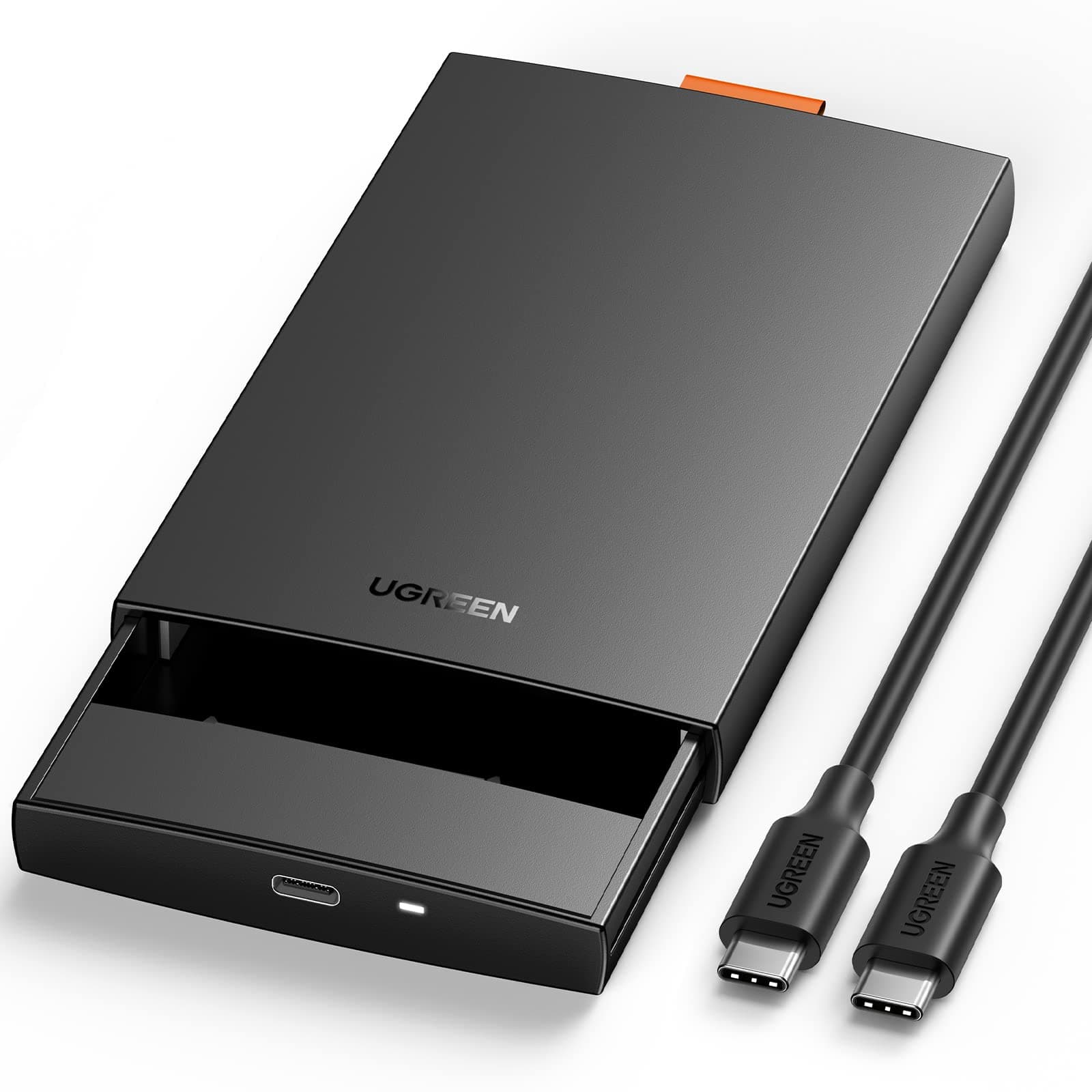 UGREEN 2 5 Zoll Festplattengehäuse USB C 3.1 Gen 2 auf SATA III bis zu 6Gbps Gehäuse für 2,5 Zoll SSD und HDD in Höhe 9.5mm 7mm UASP Externes Case für 2.5 Zoll Festplatten mit USB C-C Kabel