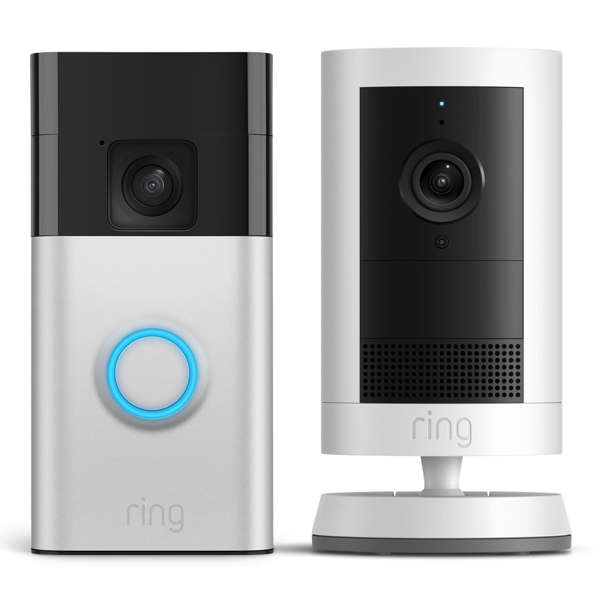 Novedad Ring | Cámara exterior Plus con batería (30 días gratis de Ring Home) + Ring videotimbre con batería (2024) I 30 días gratis de Ring Home