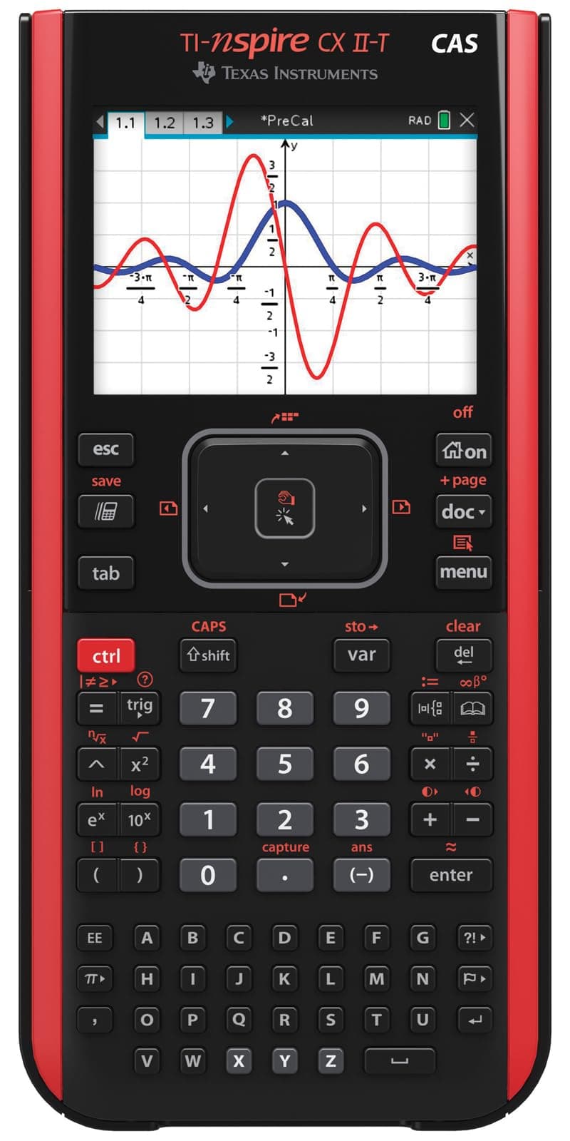 Texas Instruments TI-Nspire CX II-T CAS - E/D/I/F/ES/NL - Calculadora gráfica, Software, USB - New