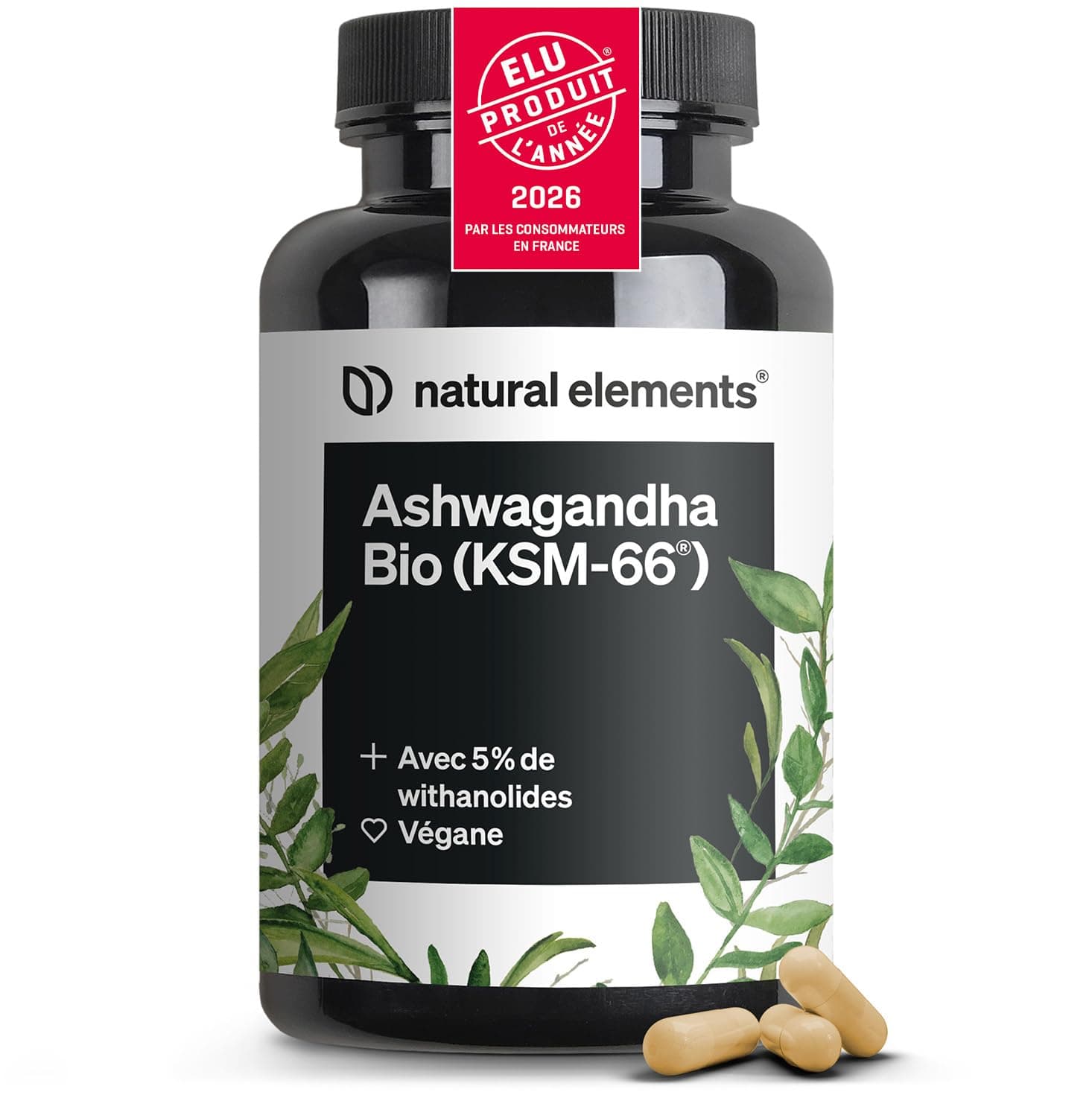 Ashwagandha Bio KSM-66 en Gélules Extra Fort 600mg par dose journalière – 180 Gélules Vegan – 100% Végétalien Certifiée Sans Additifs Artificiels