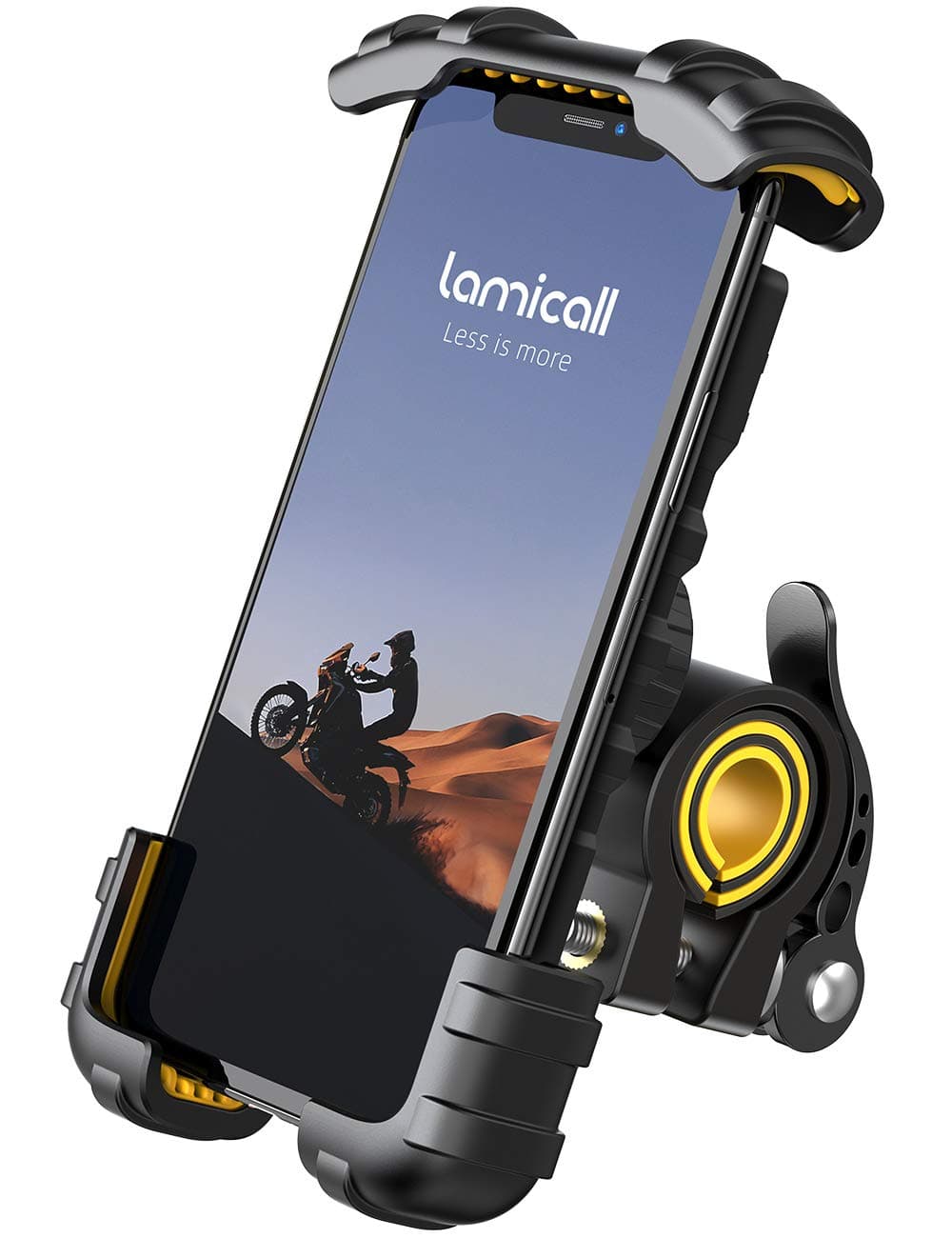 Lamicall Handyhalterung Fahrrad, Handyhalter Motorrad - Universal 360° Fahrrad Halter für iPhone 17/16/15/14 Pro Max Plus, SE, 13/12 Pro Max Mini, 11 Pro Max, Xs, XR, X, 8, Samsung S23 S22, Smartphone