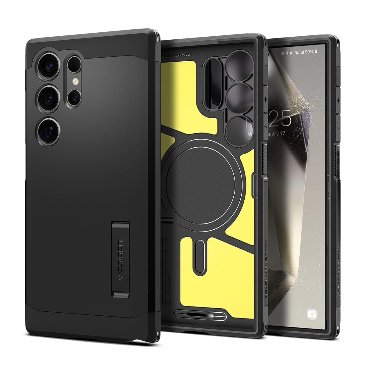 Spigen Tough Armor MagFit Hülle Kompatibel mit Samsung Galaxy S24 Ultra MagSafe Case -Schwarz