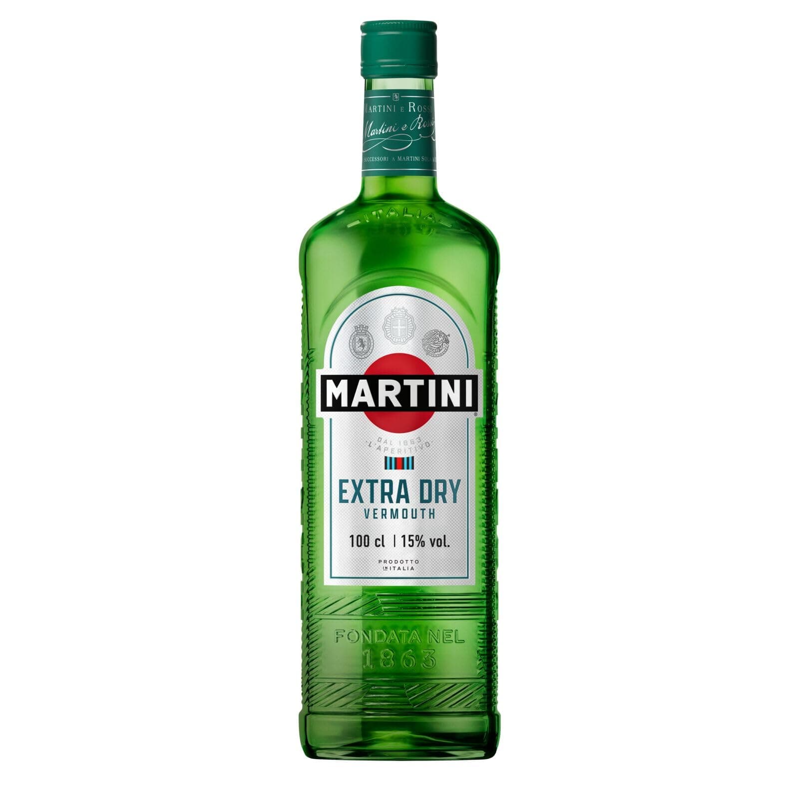 MARTINI Extra Dry Wermut Aperitif, 15% vol., 100cl / 1L, heller italienischer weißer Wermut, angereichert mit handerlesenen Botanicals