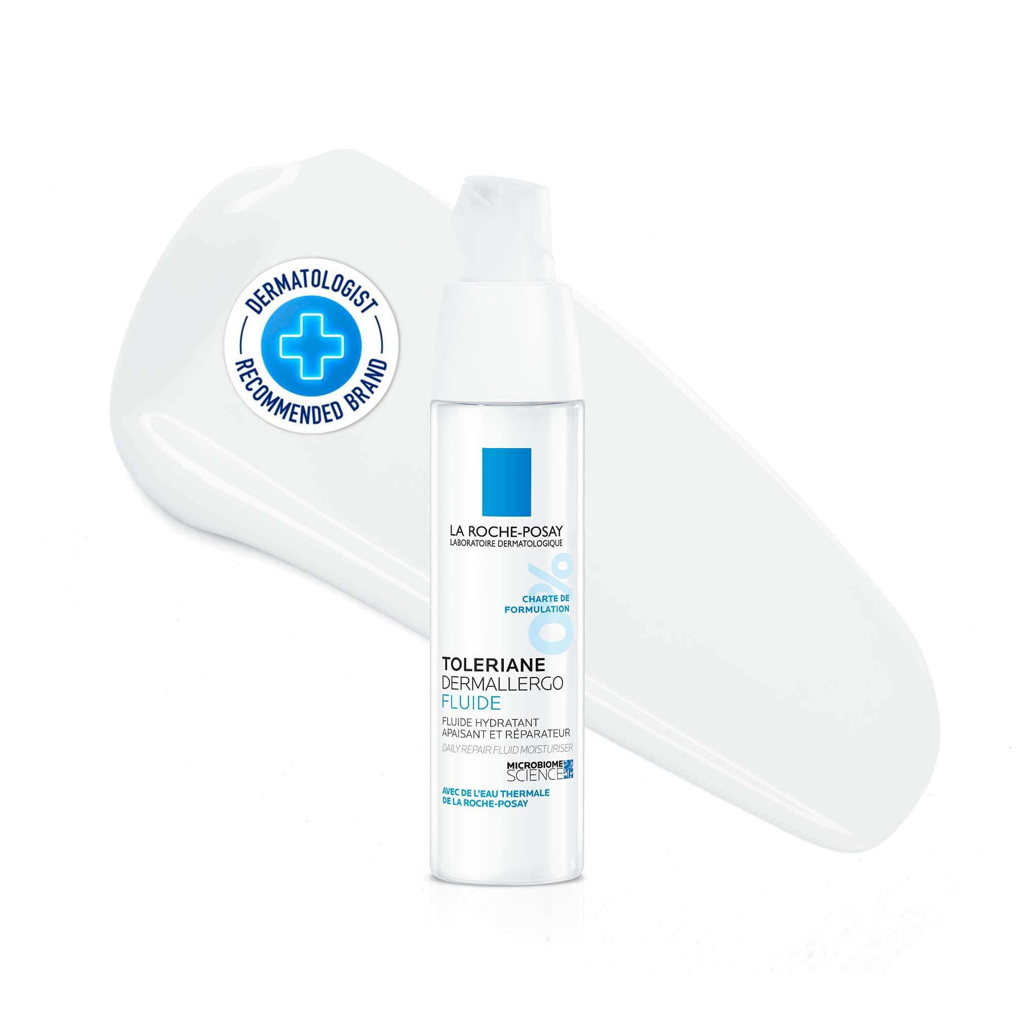 La Roche Posay Regenerierendes Gesichtsfluid für empfindliche und zu Allergien neigende Haut, 48 Stunden Feuchtigkeit, Mit Sphingobioma, Neurosensinen und Niacinamid, Toleriane Dermallergo, 40 ml