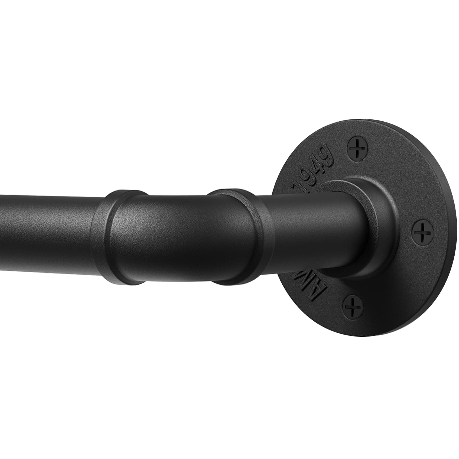 Tringle à Rideaux Industrielle, 80-183cm Tringle à Rideau Extensible Extensible à Rideaux Diamètre 25 mm Montage au Plafond Idéale pour Terrasse, Porte Coulissante, Salon - Noir