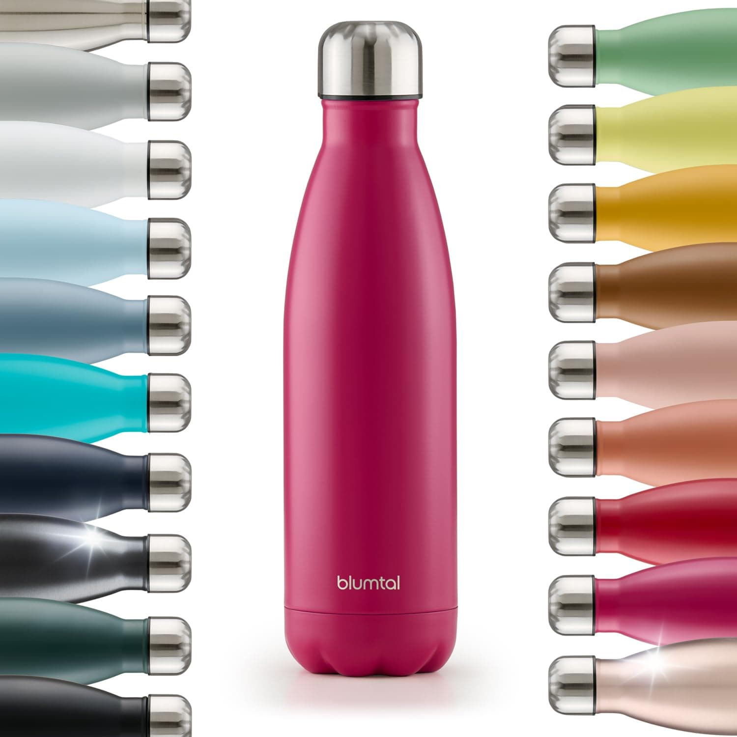 Blumtal Trinkflasche 750 ml Edelstahl - auslaufsichere Isolierflasche - BPA-freie Trinkflasche kalt & warm - doppelwandige Insulated Bottle - rostbeständige Isolierflasche Berry - Pink