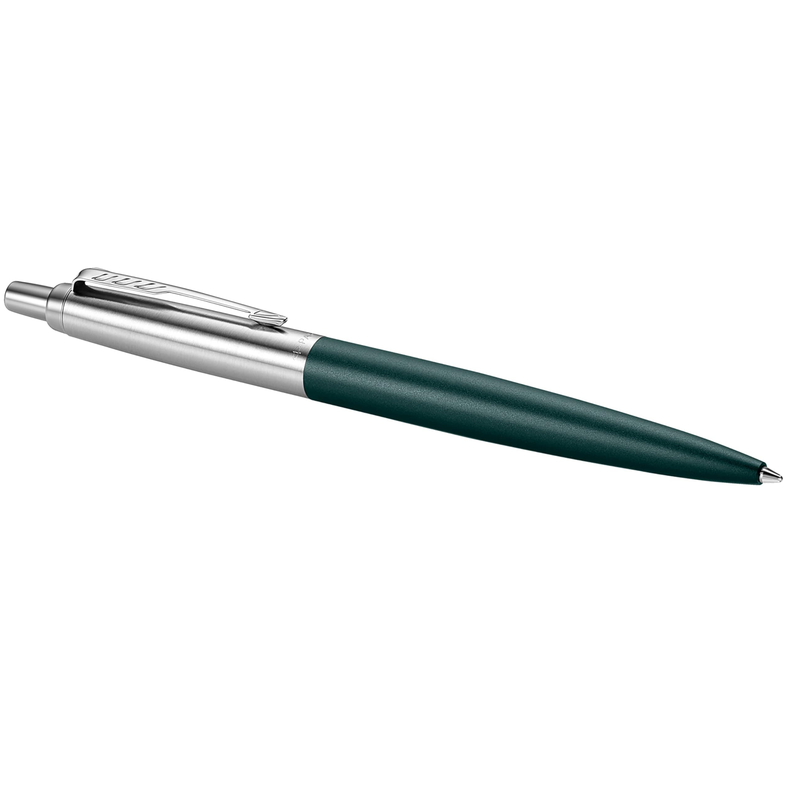 Parker Jotter Penna a Sfera XL, Greenwich Matte Green, Finitura Cromata, Punta Media, Inchiostro Blu, Confezione Regalo