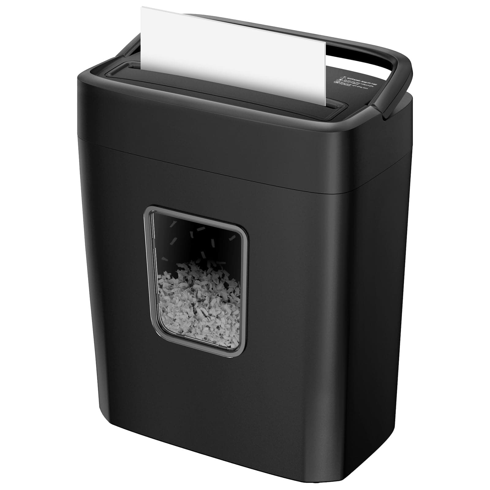 Trituradora de Papel 8 Hojas, Destructora de Papel para Oficina y Hogar, Nivel de Seguridad P-4, Corte Cruzado 5×14mm, Tritura Tarjetas de Crédito, Clips, Grapas, C261-C