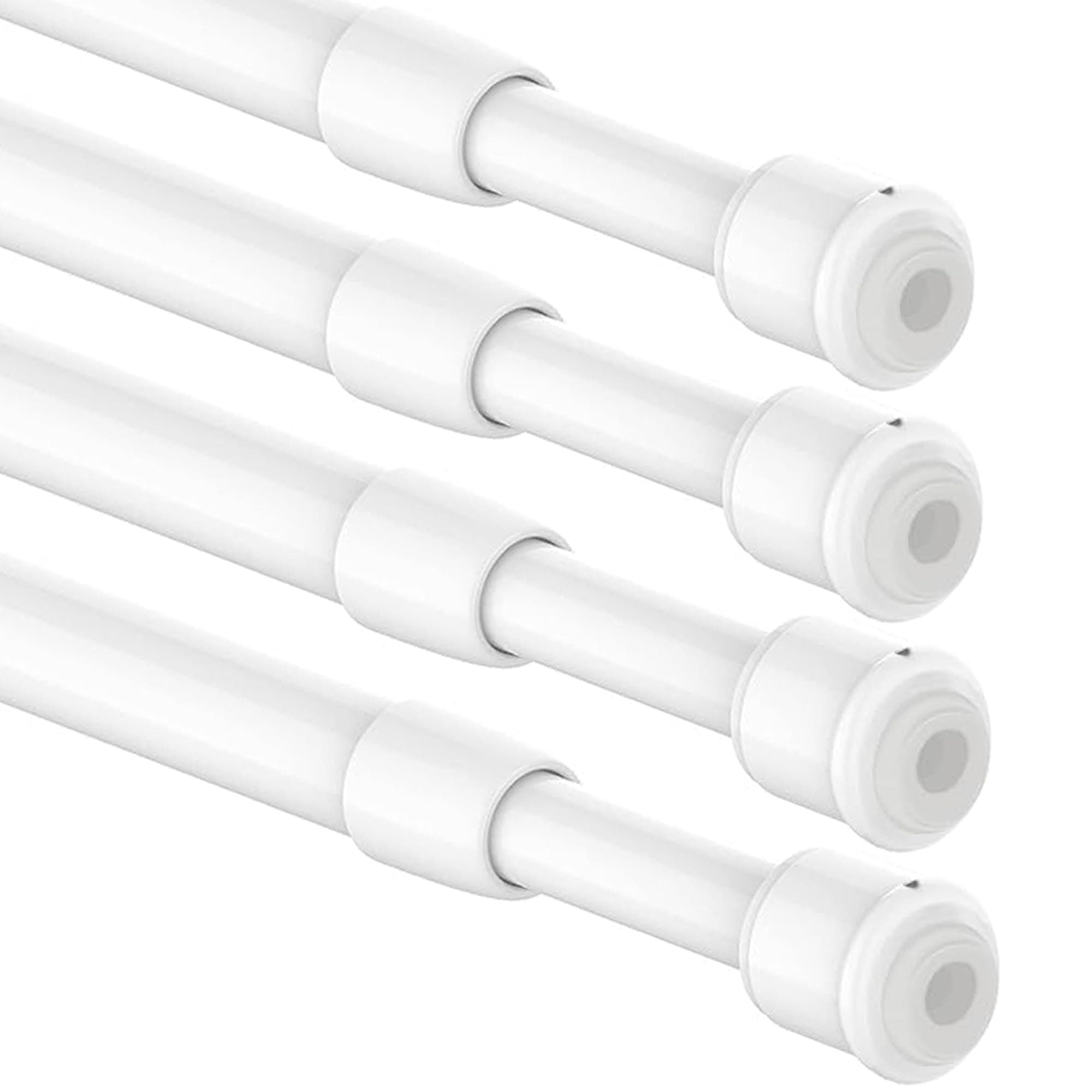 4 Pezzi Bacchette per tende a vetro senza forare, bastone tenda a pressione estendibile asta per tende con molla a pressione bastoni per tende a pressione, aste telescopiche