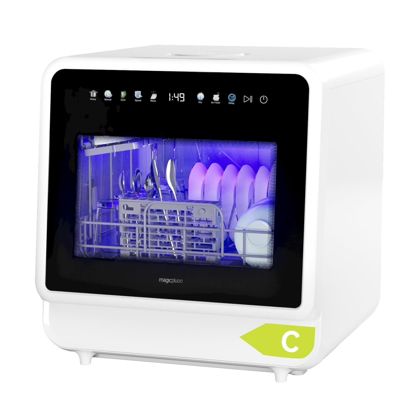 magicplux Lavastoviglie Portatile Senza Installazione, con Serbatoio Integrato 5L, Schermo a Colori, 5+3 Programmi e 3 Bracci di Lavaggio, 5 Coperti, per Appartamenti e Camper